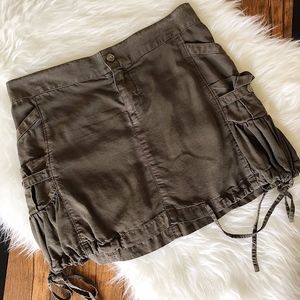 LaRok Army Green Cargo Mini Skirt